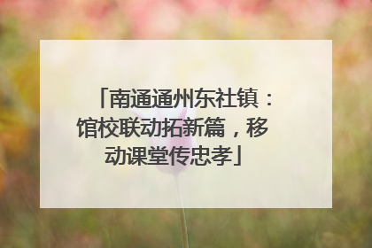 南通通州东社镇：馆校联动拓新篇，移动课堂传忠孝