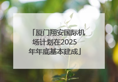 厦门翔安国际机场计划在2025年年底基本建成