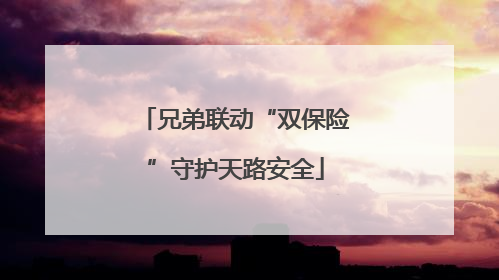 兄弟联动“双保险”守护天路安全