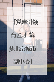 党建引领育匠才 筑梦北京城市副中心
