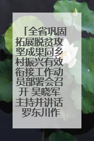 全省巩固拓展脱贫攻坚成果同乡村振兴有效衔接工作动员部署会召开 吴晓军主持并讲话 罗东川作安排部署
