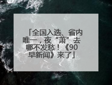 全国入选、省内唯一，夜“萧”去哪不发愁！《90早新闻》来了