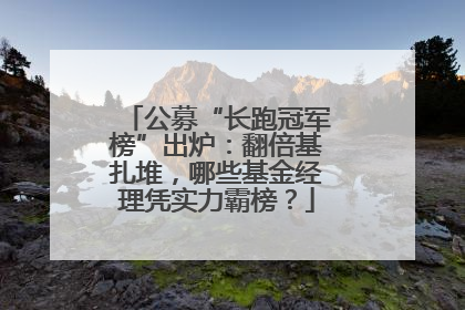 公募“长跑冠军榜”出炉：翻倍基扎堆，哪些基金经理凭实力霸榜？