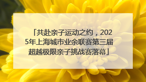 共赴亲子运动之约，2025年上海城市业余联赛第三届超越极限亲子挑战赛落幕