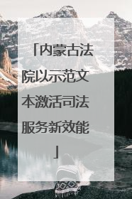内蒙古法院以示范文本激活司法服务新效能