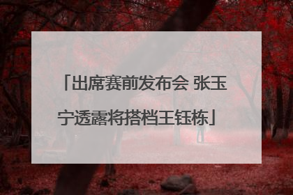 出席赛前发布会 张玉宁透露将搭档王钰栋