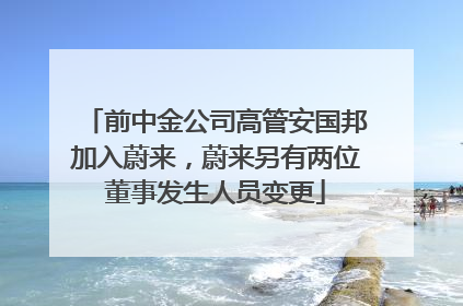 前中金公司高管安国邦加入蔚来，蔚来另有两位董事发生人员变更