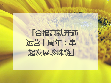 合福高铁开通运营十周年：串起发展珍珠链