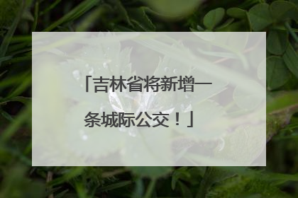 吉林省将新增一条城际公交！