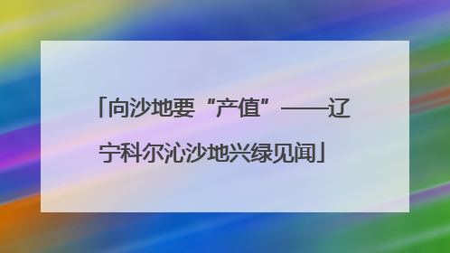 向沙地要“产值”——辽宁科尔沁沙地兴绿见闻