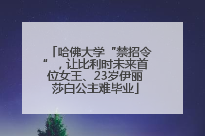 哈佛大学“禁招令”，让比利时未来首位女王、23岁伊丽莎白公主难毕业
