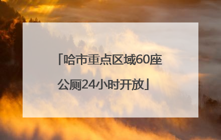 哈市重点区域60座公厕24小时开放