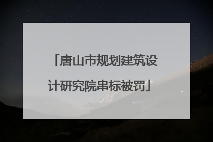 唐山市规划建筑设计研究院串标被罚