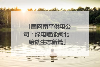 国网南平供电公司：绿电赋能闽北 绘就生态新篇