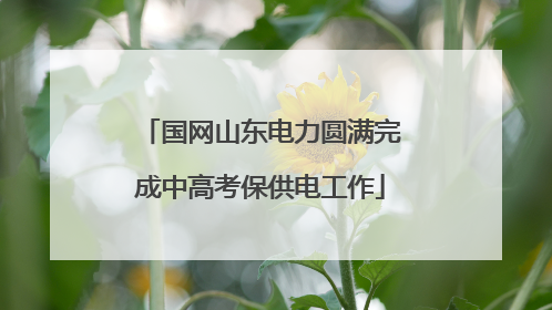 国网山东电力圆满完成中高考保供电工作