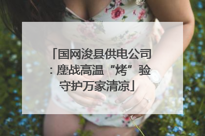国网浚县供电公司：鏖战高温“烤”验 守护万家清凉