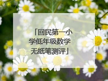 回民第一小学低年级数学无纸笔测评