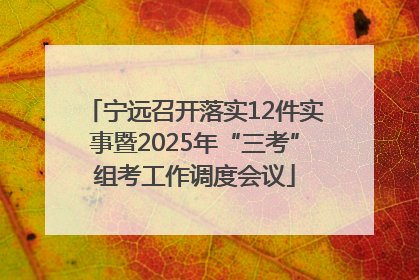 宁远召开落实12件实事暨2025年“三考”组考工作调度会议