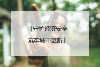 守护经济安全 筑牢城市更新