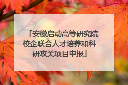 安徽启动高等研究院校企联合人才培养和科研攻关项目申报