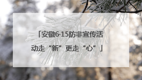 安徽6·15防非宣传活动走“新”更走“心”