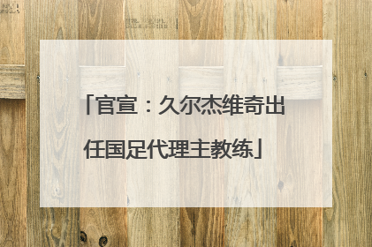 官宣：久尔杰维奇出任国足代理主教练