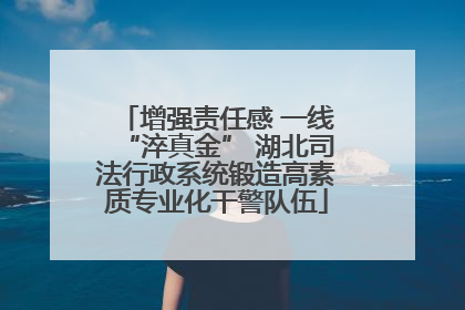增强责任感 一线“淬真金” 湖北司法行政系统锻造高素质专业化干警队伍