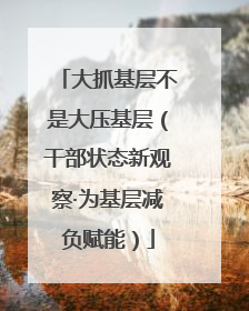 大抓基层不是大压基层（干部状态新观察·为基层减负赋能）