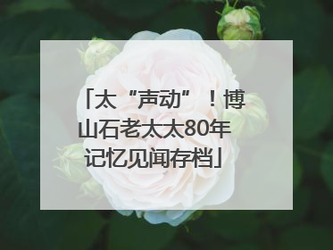 太“声动”！博山石老太太80年记忆见闻存档