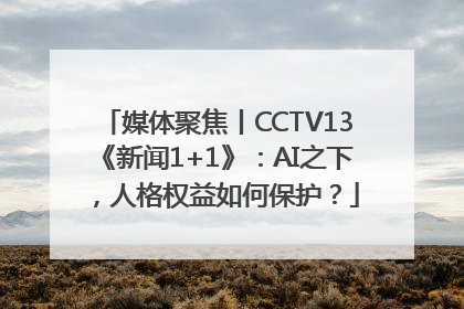 媒体聚焦丨CCTV13《新闻1+1》：AI之下，人格权益如何保护？