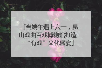 当端午遇上六一，昆山戏曲百戏博物馆打造“有戏”文化盛宴