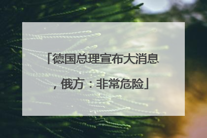 德国总理宣布大消息，俄方：非常危险