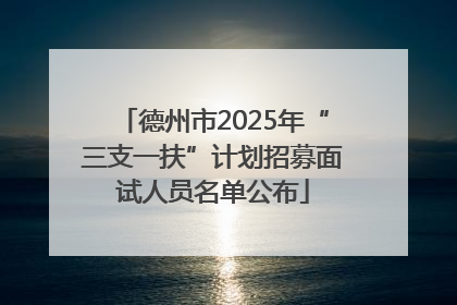 德州市2025年“三支一扶”计划招募面试人员名单公布