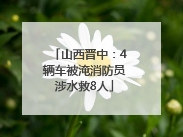 山西晋中：4辆车被淹消防员涉水救8人