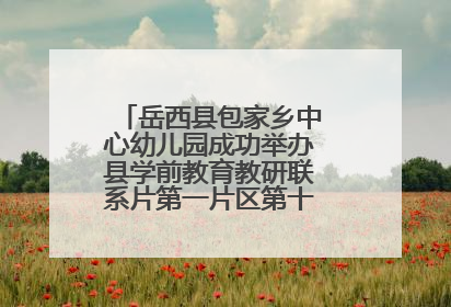 岳西县包家乡中心幼儿园成功举办县学前教育教研联系片第一片区第十三次专题研讨会