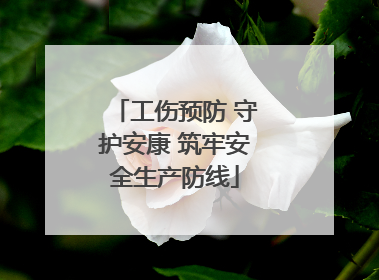 工伤预防 守护安康 筑牢安全生产防线