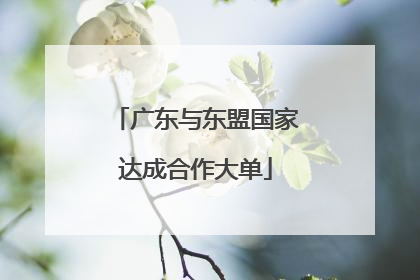 广东与东盟国家达成合作大单