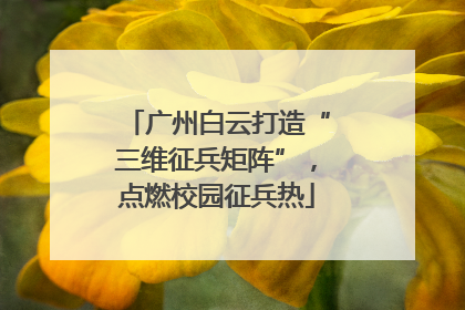 广州白云打造“三维征兵矩阵”，点燃校园征兵热