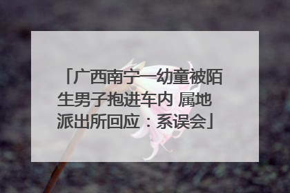 广西南宁一幼童被陌生男子抱进车内 属地派出所回应：系误会
