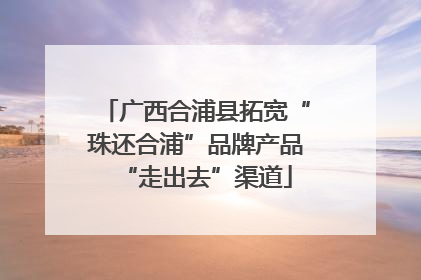 广西合浦县拓宽“珠还合浦”品牌产品“走出去”渠道