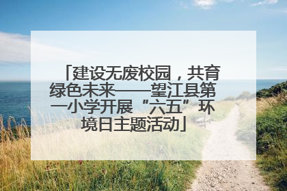 建设无废校园，共育绿色未来——望江县第一小学开展“六五”环境日主题活动