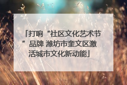 打响“社区文化艺术节”品牌 潍坊市奎文区激活城市文化新动能