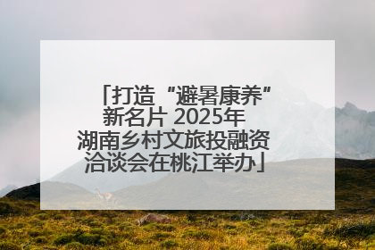 打造“避暑康养”新名片 2025年湖南乡村文旅投融资洽谈会在桃江举办