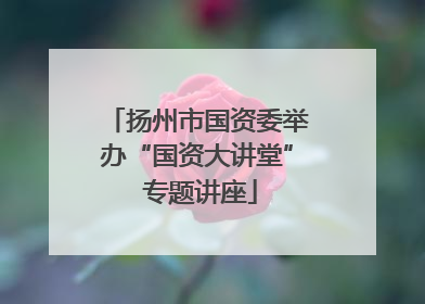 扬州市国资委举办“国资大讲堂” 专题讲座