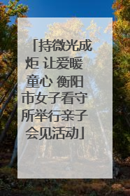 持微光成炬 让爱暖童心 衡阳市女子看守所举行亲子会见活动