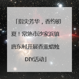 指尖芳华，香约初夏！常熟市沙家浜镇唐东村开展香薰蜡烛DIY活动