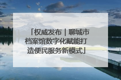 权威发布｜聊城市档案馆数字化赋能打造便民服务新模式