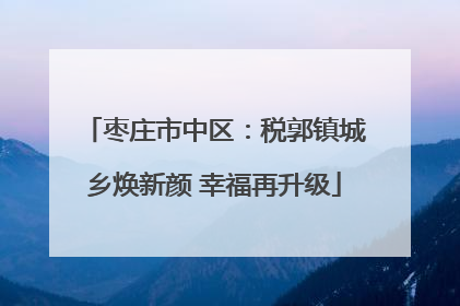 枣庄市中区：税郭镇城乡焕新颜 幸福再升级