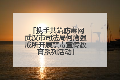 携手共筑防毒网 武汉市司法局何湾强戒所开展禁毒宣传教育系列活动
