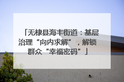 无棣县海丰街道：基层治理“向内求解”，解锁群众“幸福密码”
